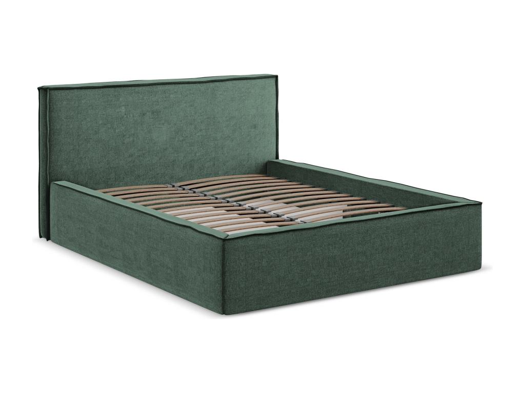 Lit coffre en tissu chenille 180x200 - vert - Dormeva FNLD29533