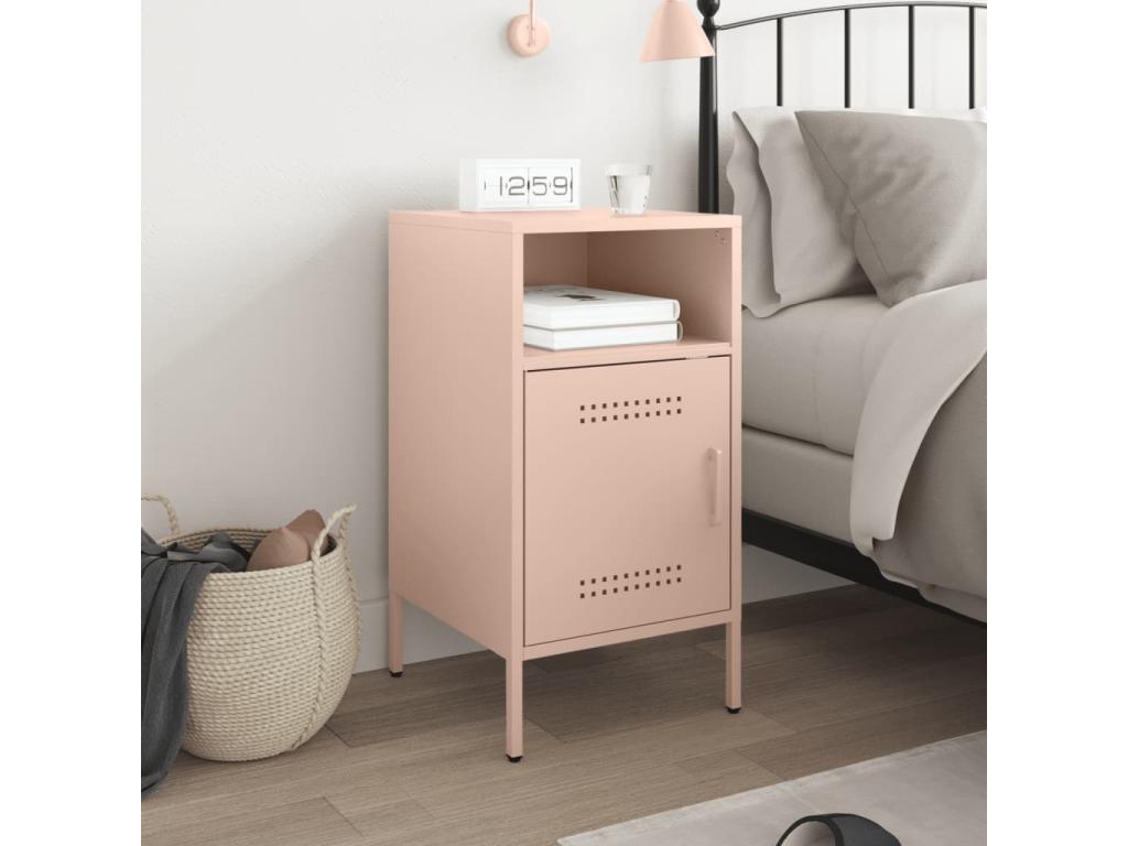 Dormeva Premium - Table de chevet rose 36x39x68 cm acier BGKH85107
