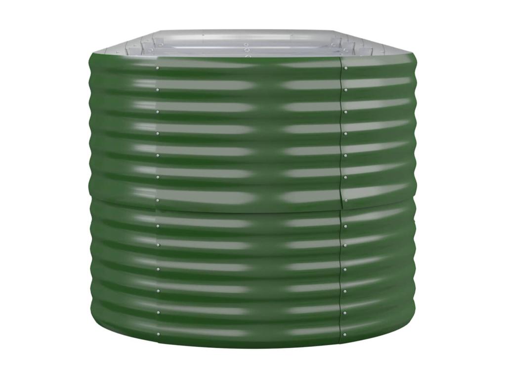 Lit surélevé de jardin Acier enduit de poudre 440x80x68 cm Vert VJFX94326