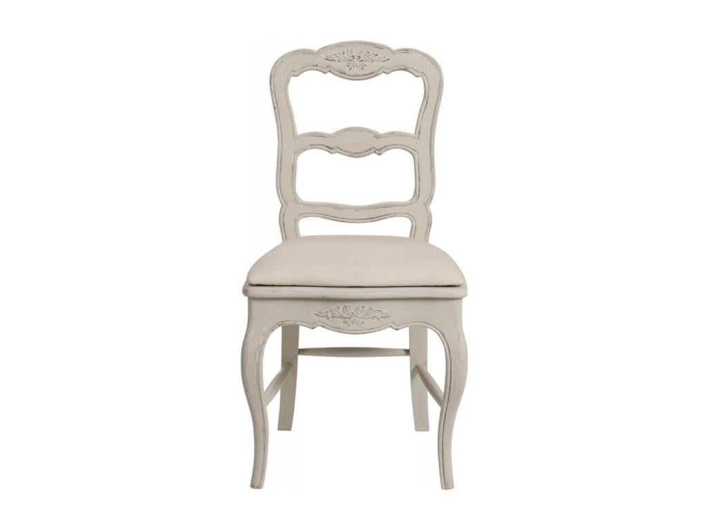 Lot De 2 Chaise En Bois Assise En Tissu Dormeva Blanc - Château Dormeva DYTS66155