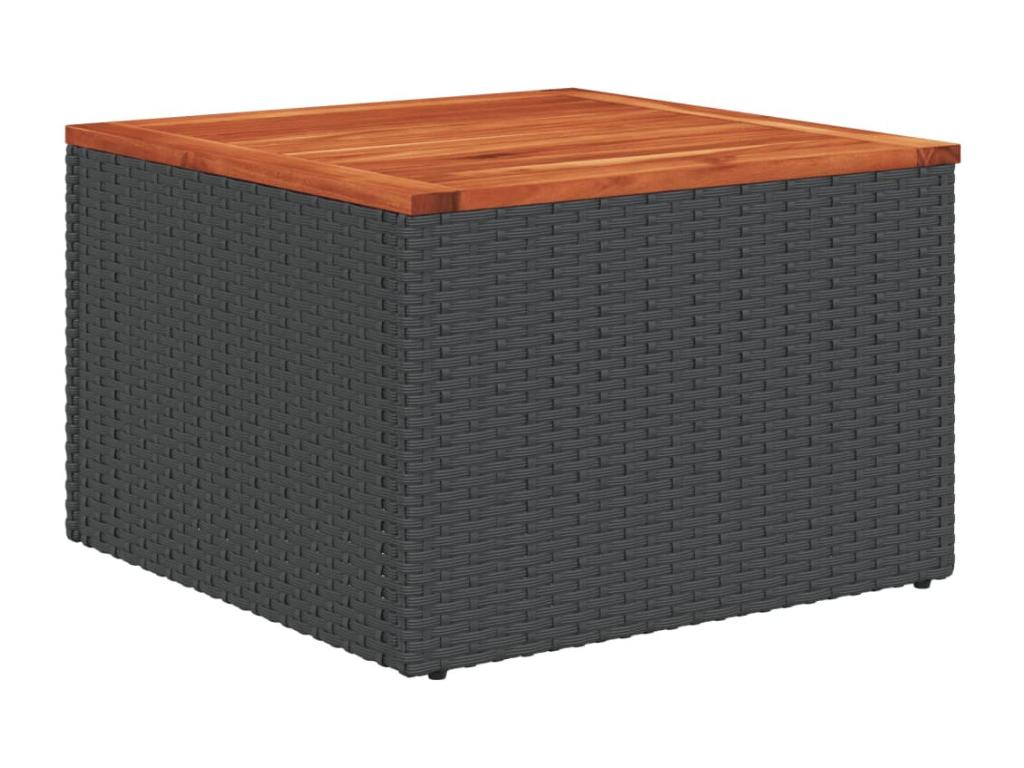 Salon de jardin 8 pcs avec coussins noir résine tressée WGYB15099