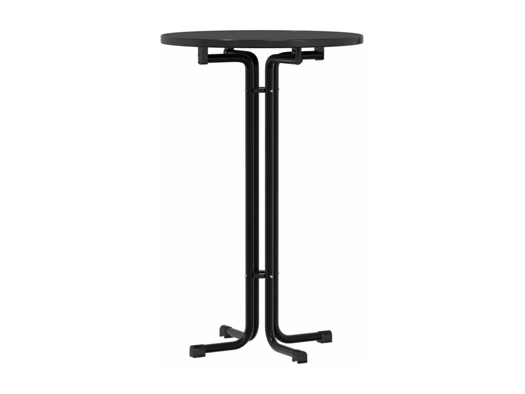 Table à manger noire 70x110 cm bois d'ingénierie et acier ECND41525