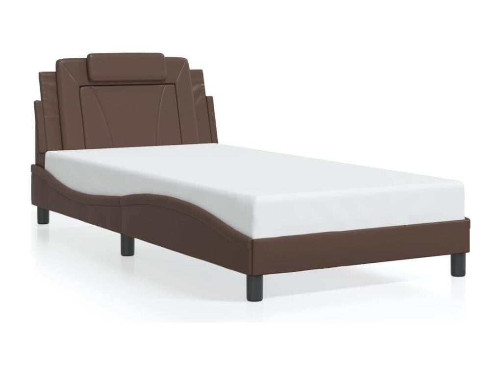 Cadre de lit sans matelas marron 100x200 cm similicuir IDUF78277