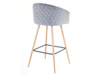 Tabouret de bar Zensova-D72 lot de 2 velours gris FJDZ20005