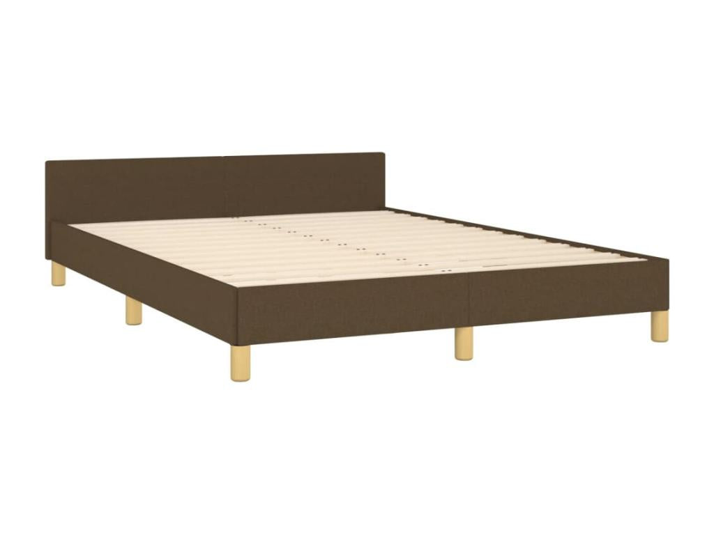 Cadre de lit sans matelas marron foncé 140x190 cm tissu LNGW66794