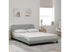 Lit avec matelas gris clair 140x190 cm velours DQMH03070