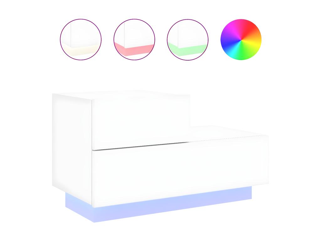 Table de chevet avec Dormeva LED blanc 70x36x40,5 cm LJQM59462