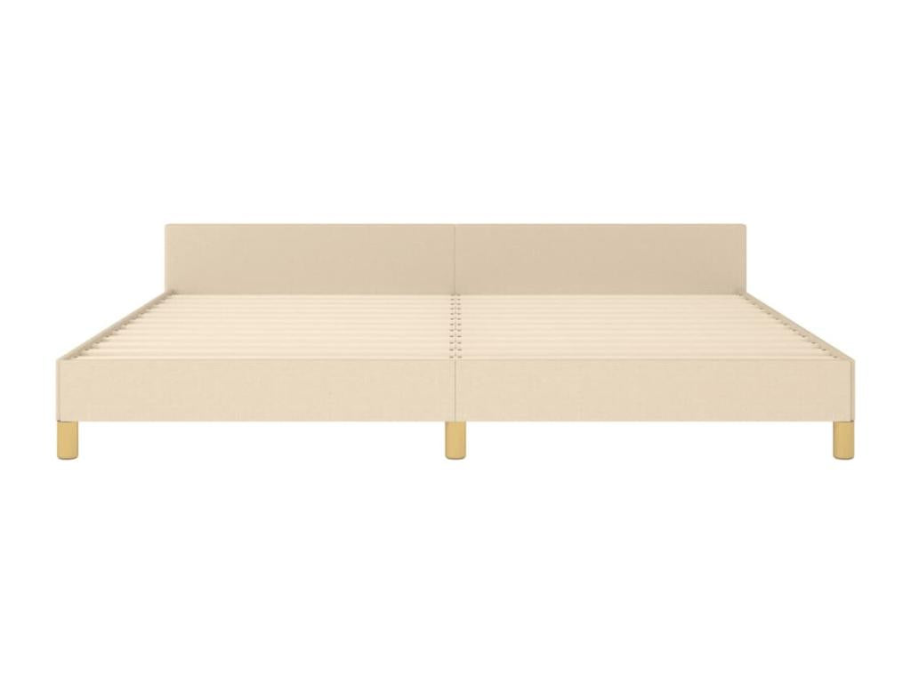 Cadre de lit sans matelas crème 200x200 cm tissu EJJP22216