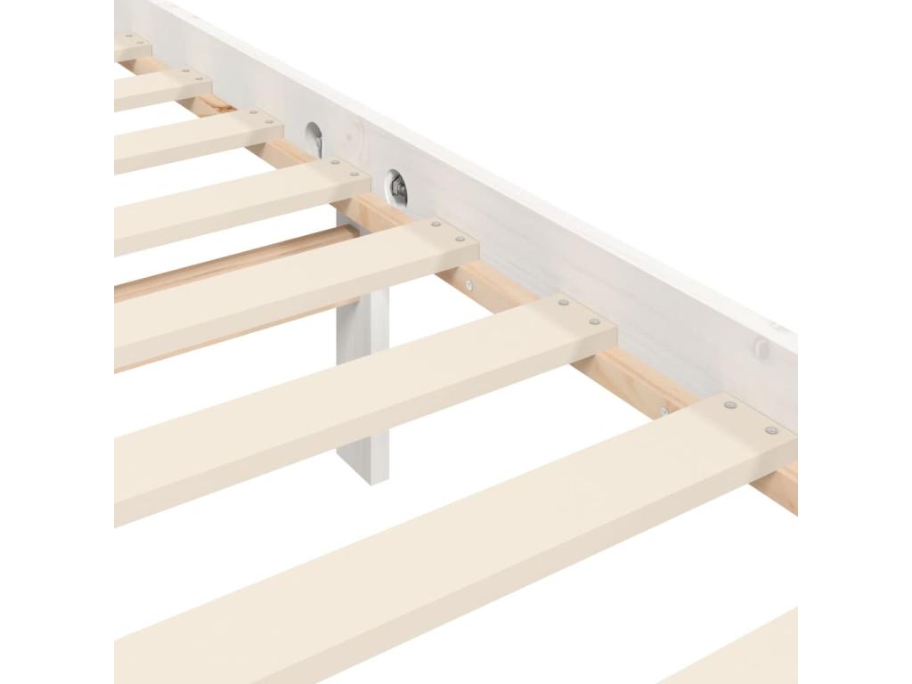 Cadre de lit sans matelas blanc bois de pin massif XVRK99013