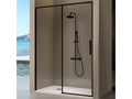 Paroi de douche fixe porte coulissante Dormeva noir mat 175-177,6 cm ZCDC39372