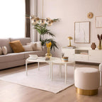 Table basse effet bois blanc 50x45 FOQF07155