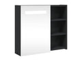 Armoire de salle de bain à miroir avec LED noir 60x13x52 cm WQAK63702
