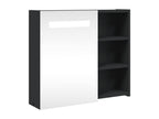 Armoire de salle de bain à miroir avec LED noir 60x13x52 cm WQAK63702