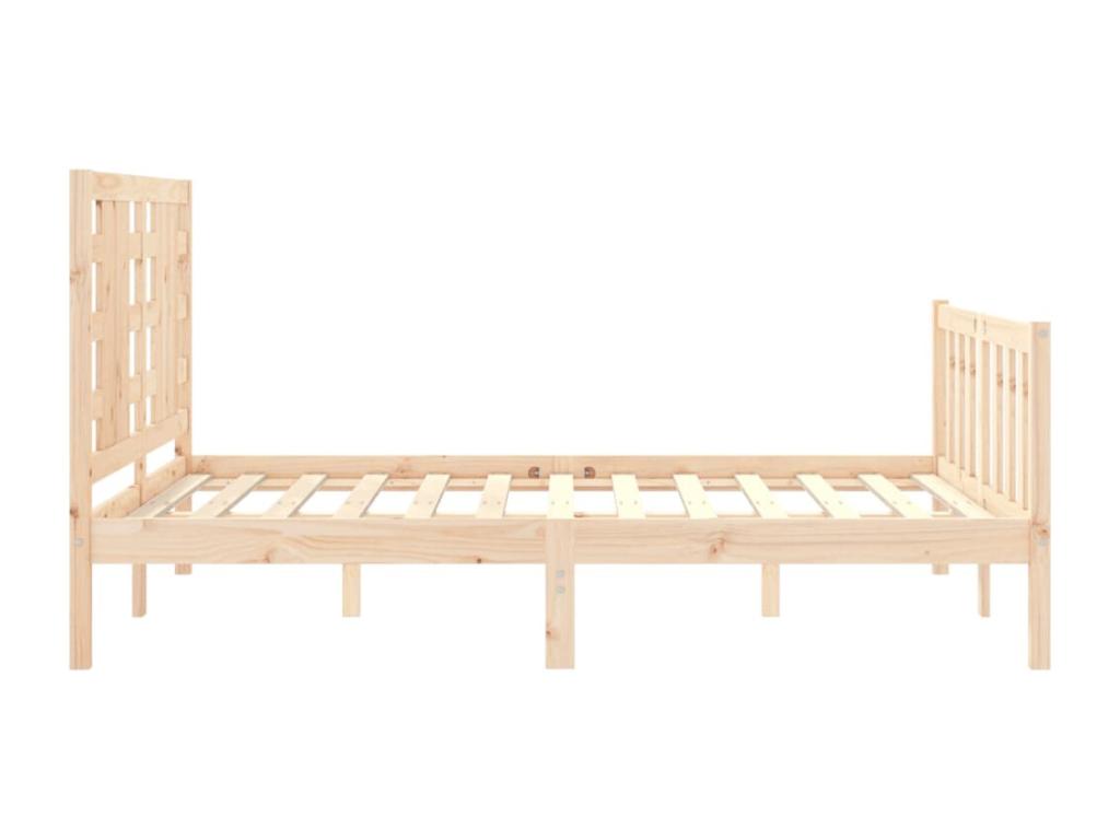 Cadre de lit avec tête de lit petit double bois massif RKAL35552