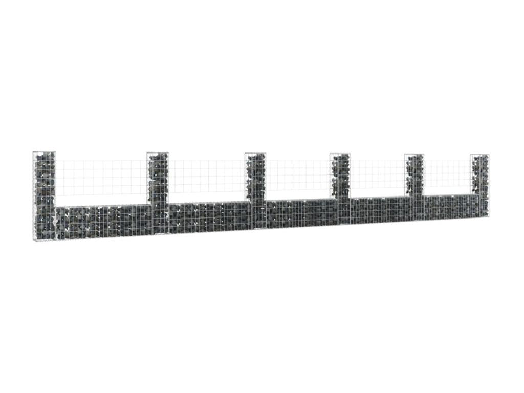 Panier de gabion en forme de U avec 6 poteaux Fer 620x20x100 CUXD22671