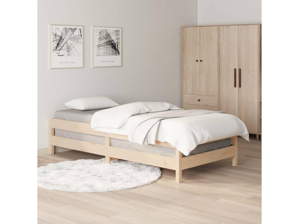 Lit empilable 90x190 Bois de pin massif NUSW50573