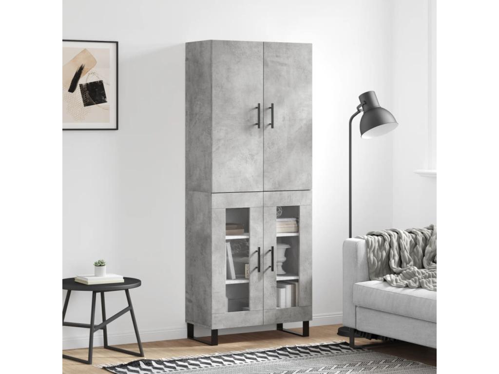 Buffet haut Gris béton 69,5x34x180 cm Zensova ingénierie RHMI21133