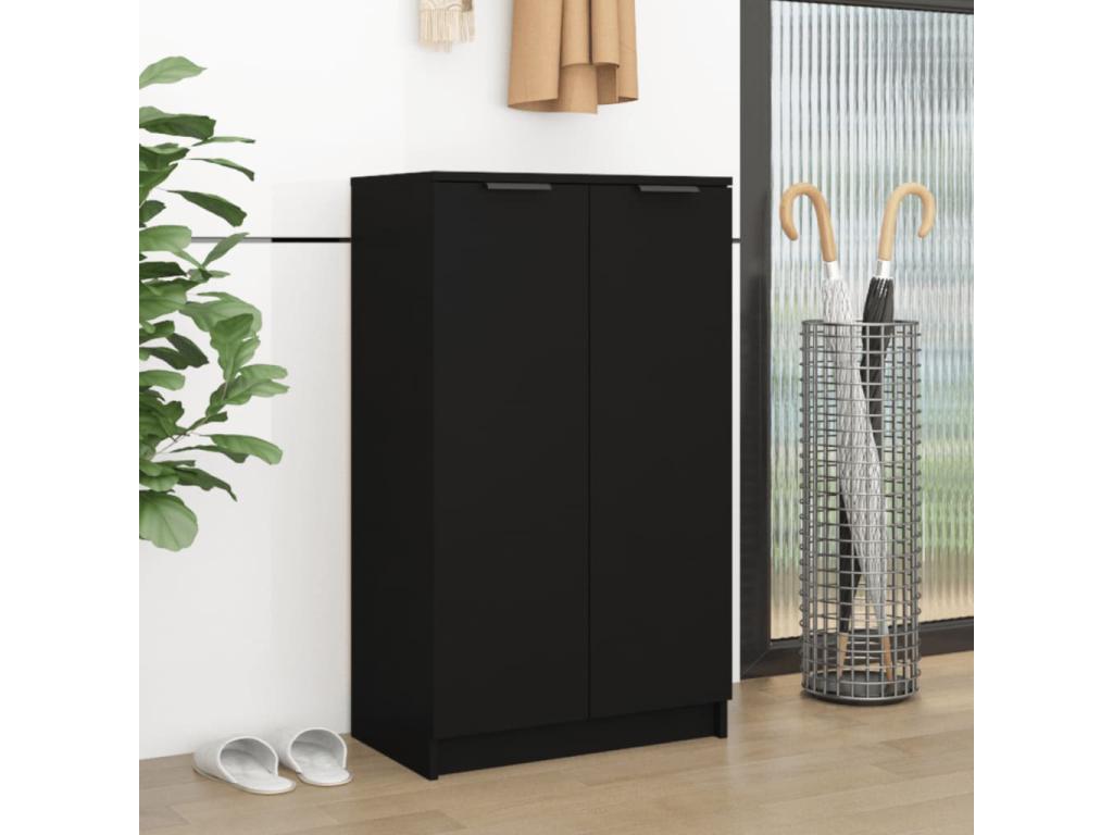 Armoire à chaussures noir 59x35x100 bois d'ingénierie HKRC28758