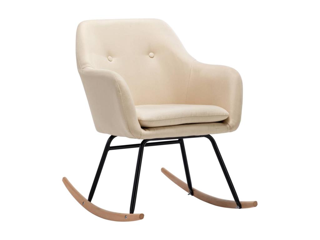 Chaise à bascule Crème Tissu ANLF09364