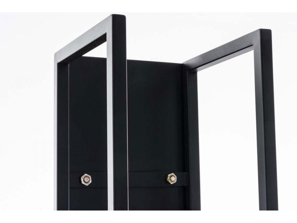 Etagère bois de cheminée - Métal - 25x25x160cm - Noir-mat - Dormeva JBKZ71199