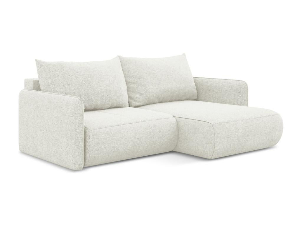 Canapé d'angle 2.5 places droit convertible en tissu chenille - blanc - Dormeva THGC38082