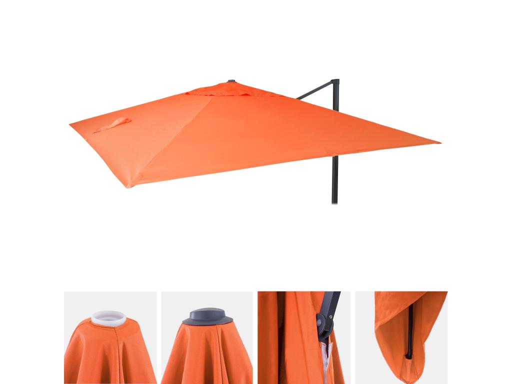 Toile pour parasol de luxe Dormeva-A96 3x3m 4,24m polyester 2,7kg - terre-cuite HYSP08012