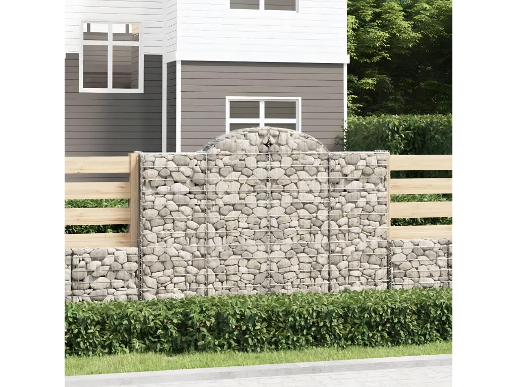 Paniers à gabions arqués 10 pièces 200x50x140/ 160 cm Fer renforcé ICQH21509
