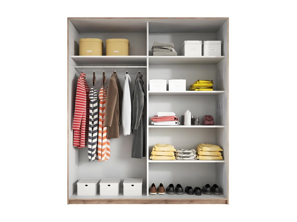 Armoire design 2 portes 220cm couleur chêne foncé- Collection Dormeva AYUC06898