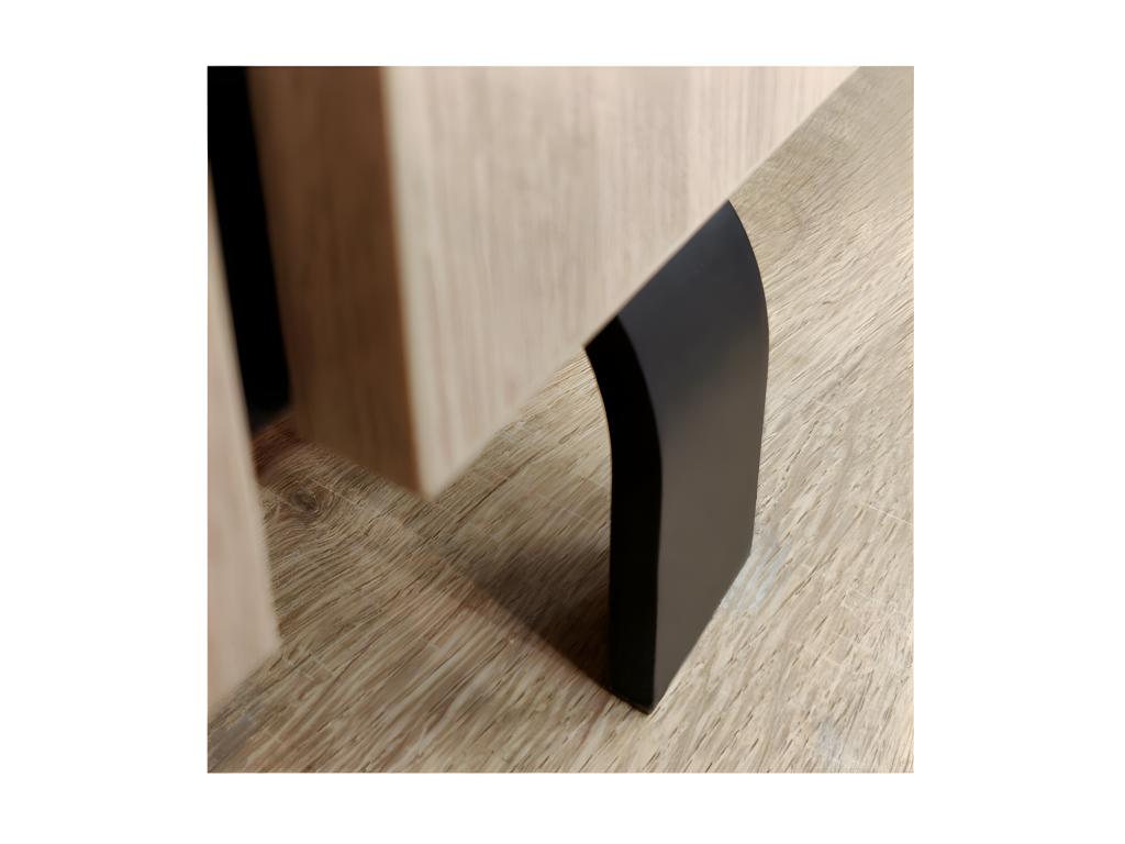 Vitrine 1 porte à LEDs Chêne clair/Ardoise - Dormeva EXUV15045