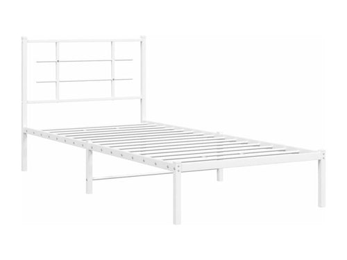 Cadre de lit métal avec tête de lit blanc 90x200 cm LNZQ98904