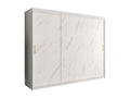 Armoire Dormeva 251 Mat blanc - Marbre blanc 200x250x62cm Portes d'armoire Glissement BGLO57106