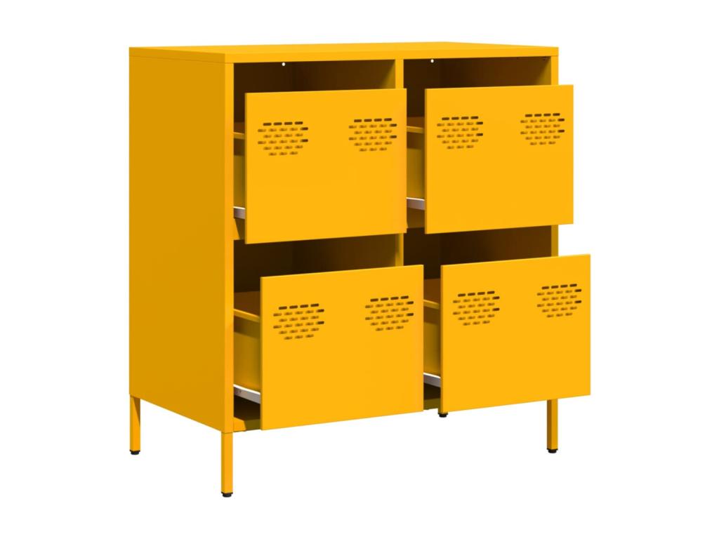 Buffet jaune moutarde 68x39x73.5 cm acier laminé à froid RMDE72135