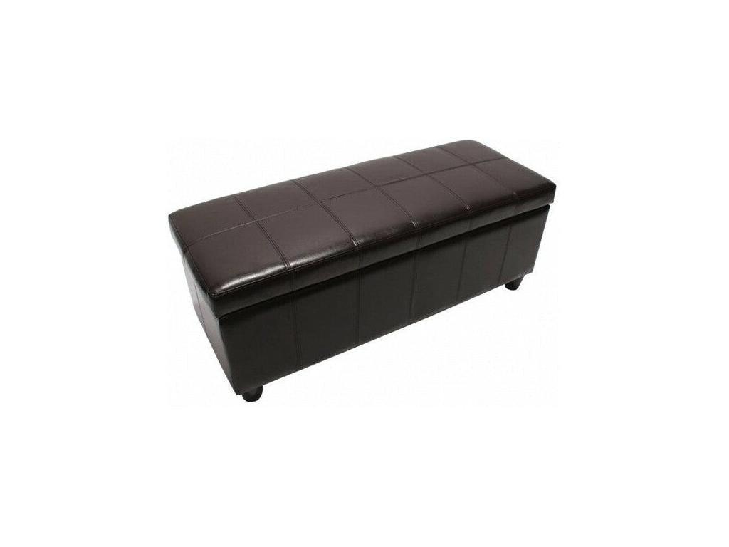 Banc banquette de rangement cuir marron 112x45x45 cm BAN04013 PAUC28144