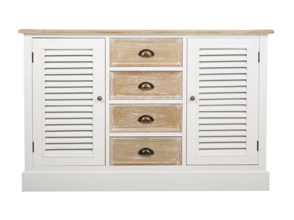 Buffet en bois blanc 124x40x80h SCCZ98647