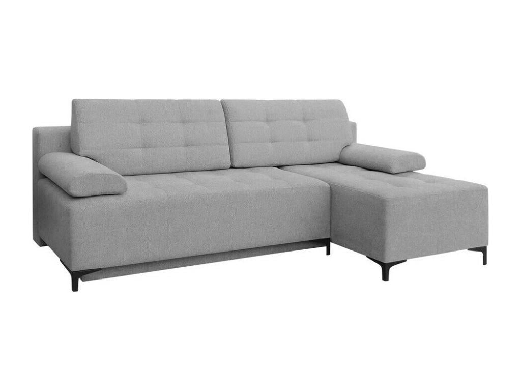 Canapé d'angle Zensova 101 Gris Fonction de couchage Boîte de literie 215x136cm VZZA21348