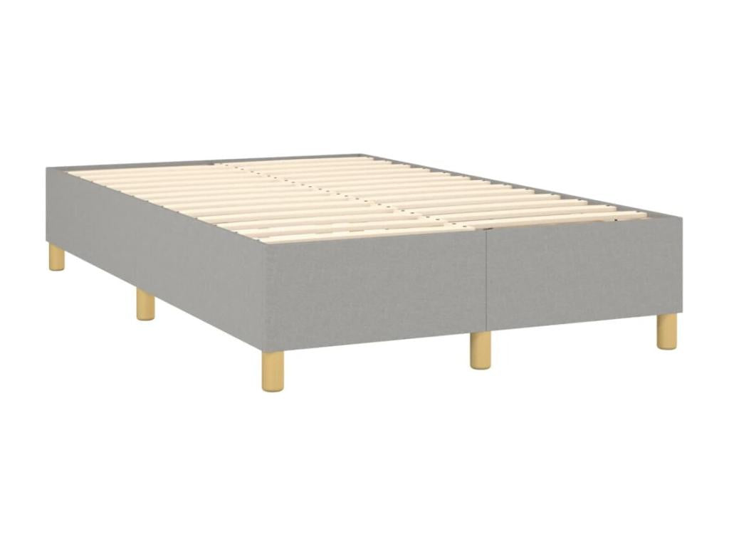 Lit à sommier tapissier avec matelas Gris clair 120x200cm Tissu GWQW81633