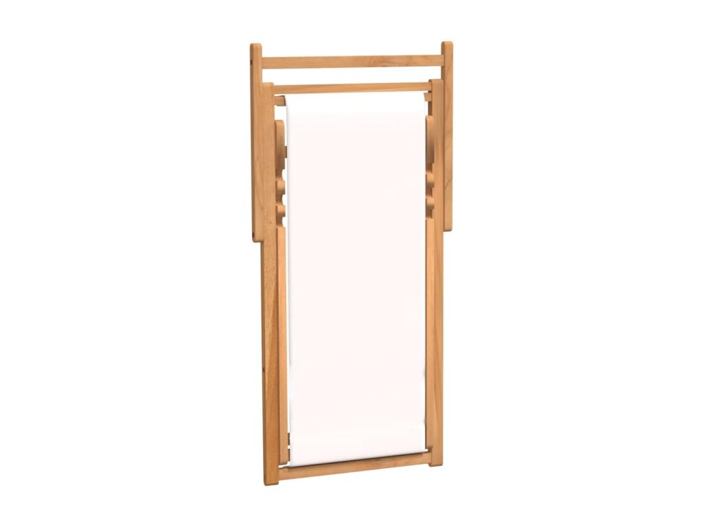 Chaise de terrasse Teck 56x105x96 cm Couleur crème GERD40664