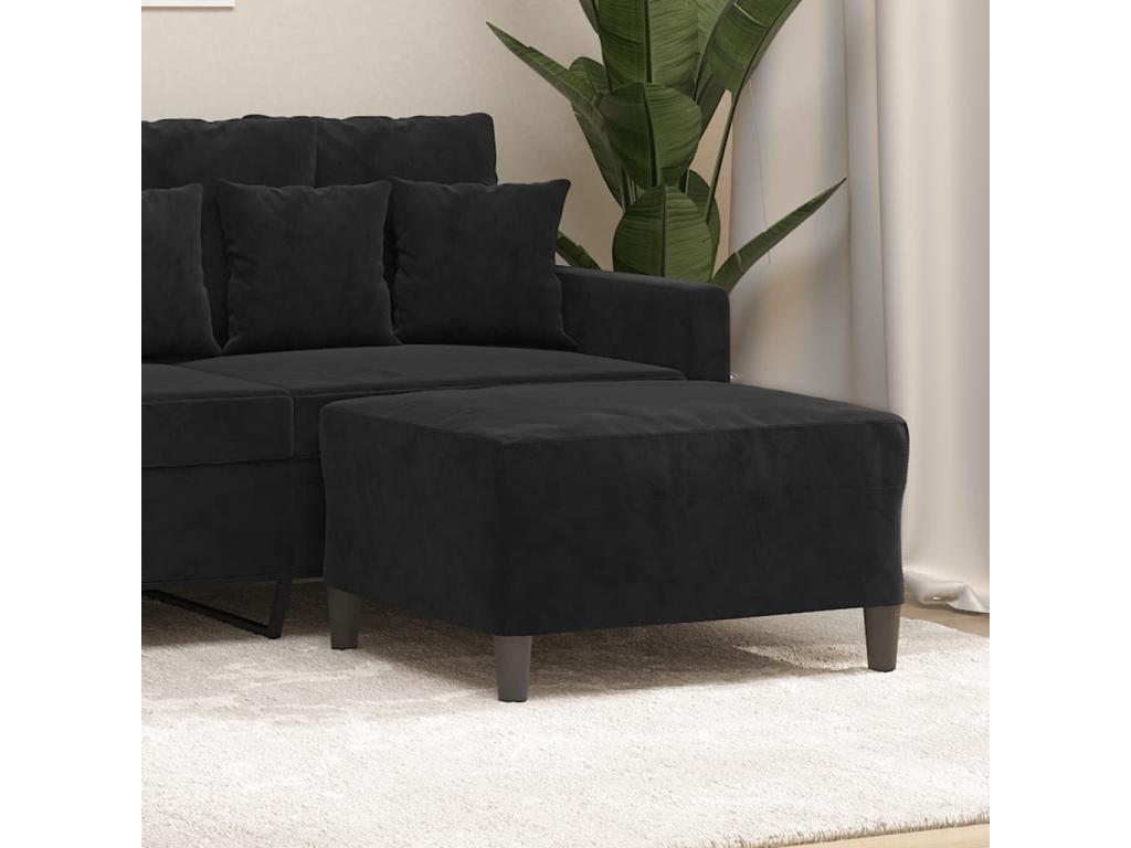 Repose-pied Noir 70x55x41 cm Velours YHNF33124