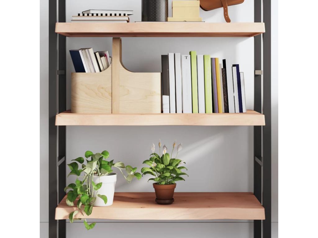 Etagère murale 80x60x 2-6 cm bois de chêne massif non traité BSXL79714