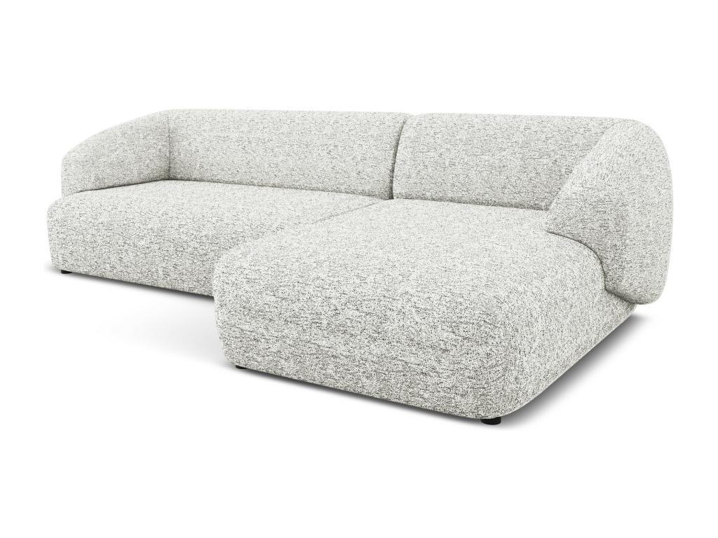 Canapé d'angle 3 places modulaire droit en Strukturstoff - blanc - Zensova HVXJ05318