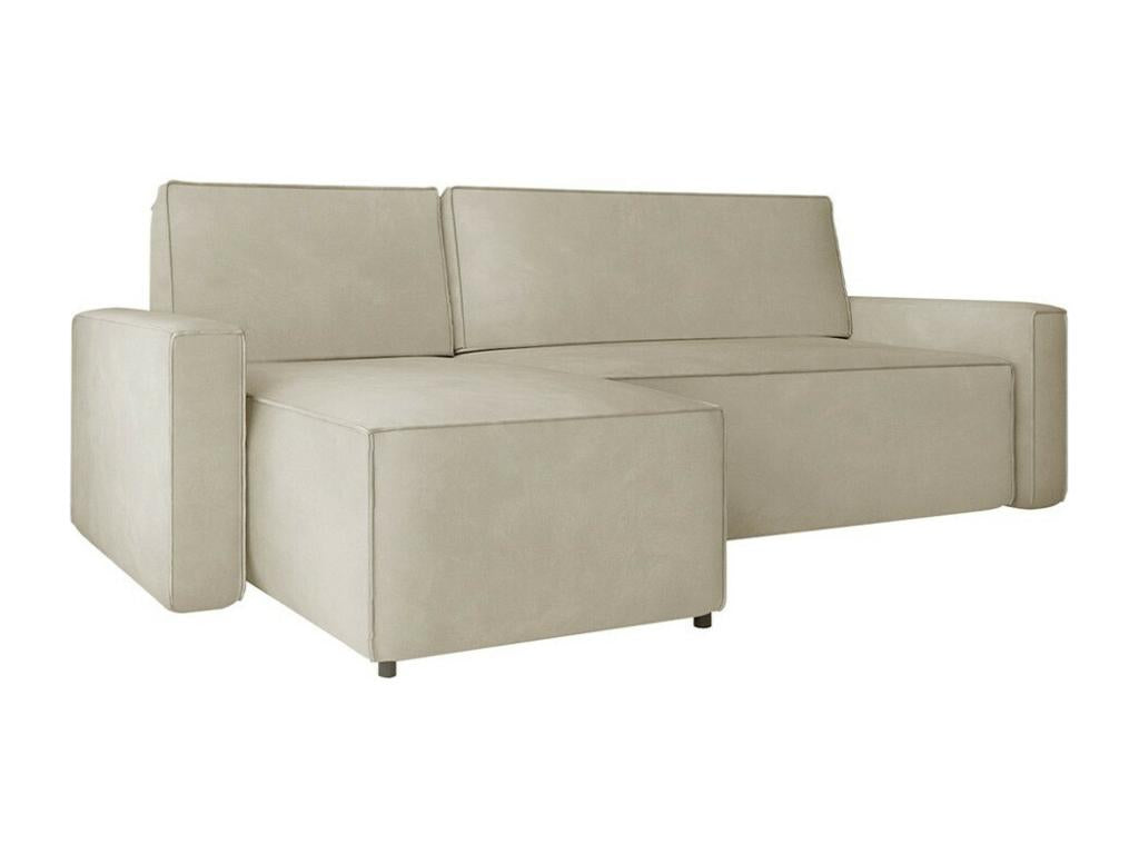 Canapé d'angle Zensova 107 Brun clair Fonction de couchage Boîte de literie 235x87cm PDXB46690