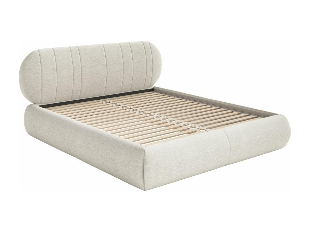 Lit rembourré - 140x200 cm - en Zensova tressé crème - Zensova OMCK76466