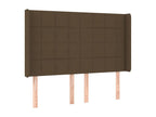 Tête de lit avec oreilles Marron foncé 147x16x118/128 cm Tissu DQXQ15530