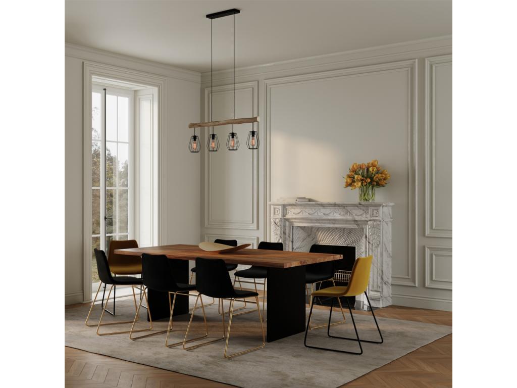 Lot de 2 chaises en velours noir et pieds en métal doré - Dormeva QGXY34448