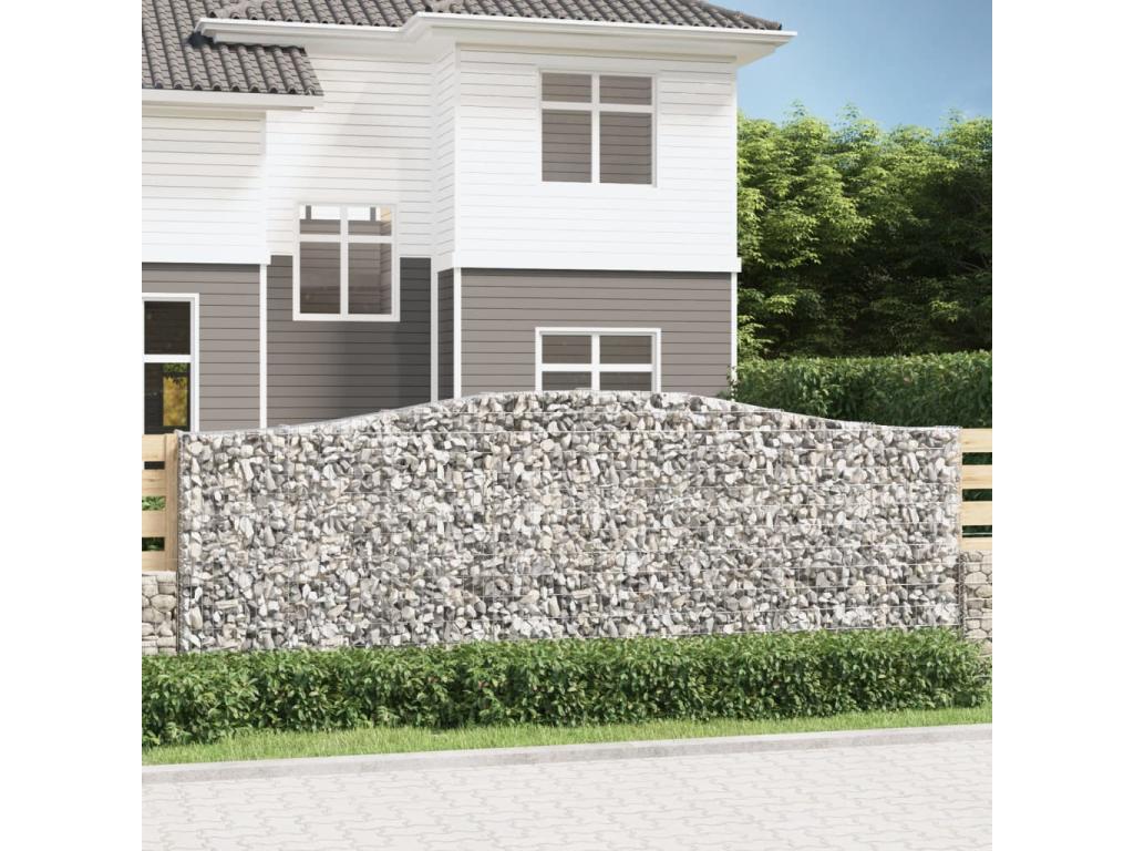 Paniers à gabions arqués 4 pcs 400x30x140-160 Fer galvanisé SRPP30264