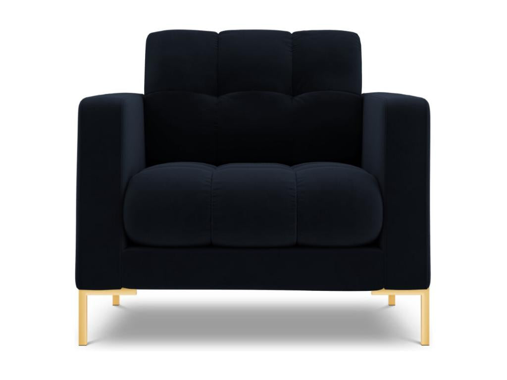 Zensova - Fauteuil Zensova en velours bleu foncé - 87x92x75cm HFAC31558