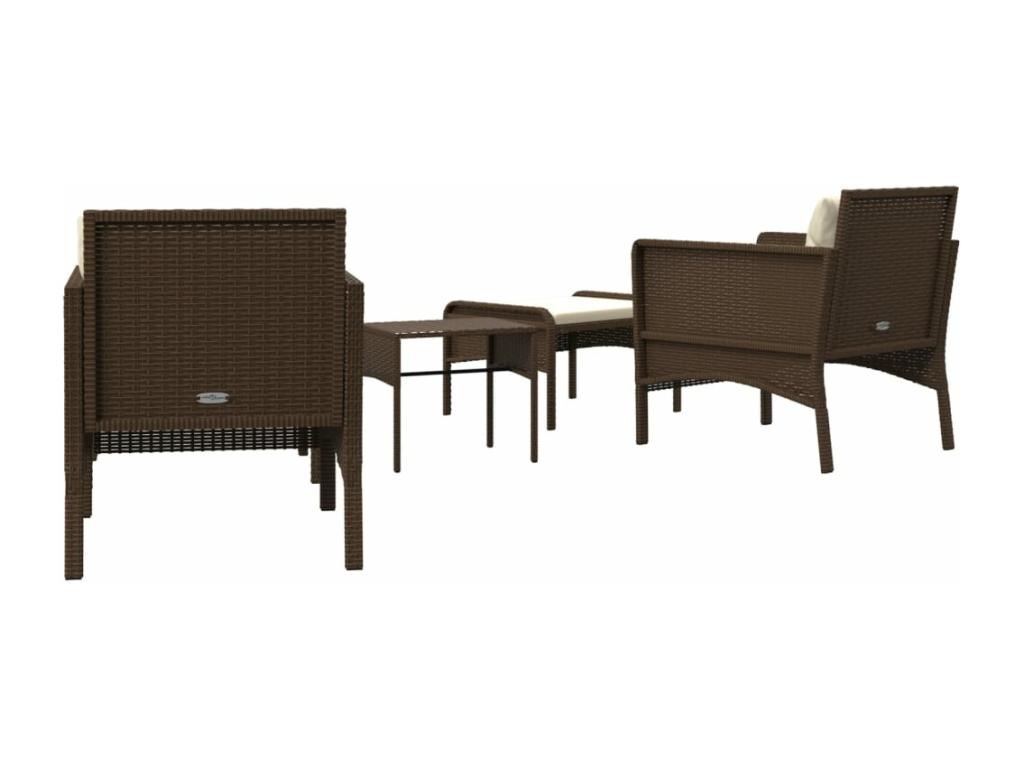 Salon de jardin 5 pcs avec coussins Marron Résine tressée ZOUG26135