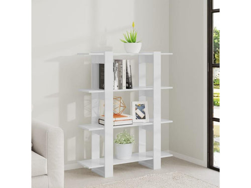Bibliothèque/Séparateur de pièce Blanc brillant 100x30x123.5 cm GORX74093