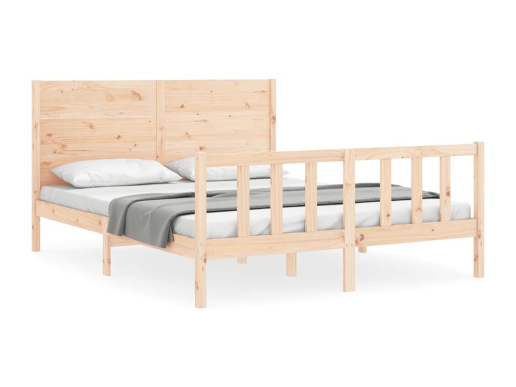 Cadre de lit sans matelas 160x200 cm bois massif de pin OKTS10985