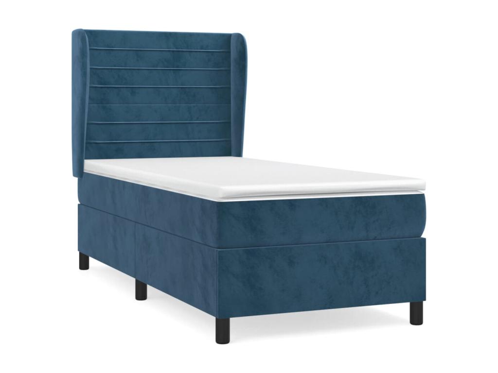 Lit à sommier tapissier avec matelas Bleu foncé 90x200 cm XKXR79264